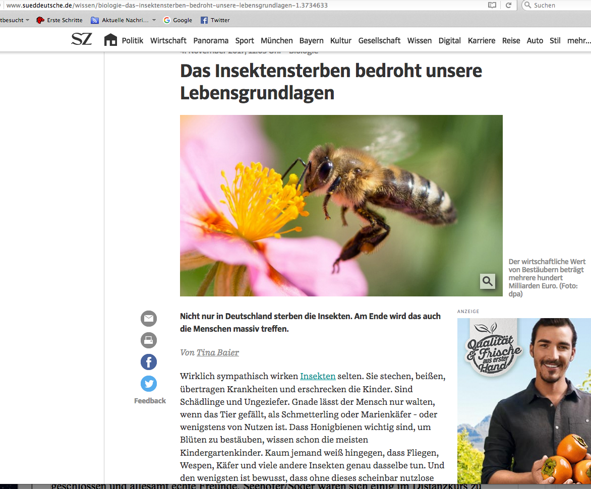 SZ Insektensterben bedroht Menschheit 2017-11-04 um 13.14.57